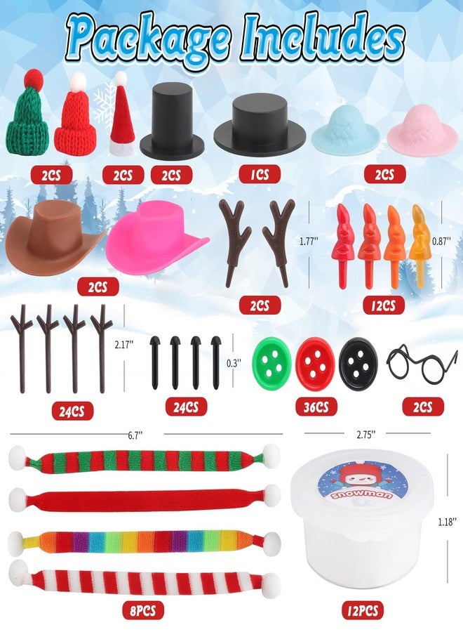 wookidel 12Pack Build a Snowman Kit Snowman Crafts for Kids, Molding Clay Snowman Building Kit, Christmas Stocking Stuffers for Kids and Adults, Christmas Ornament Gift - Image 3