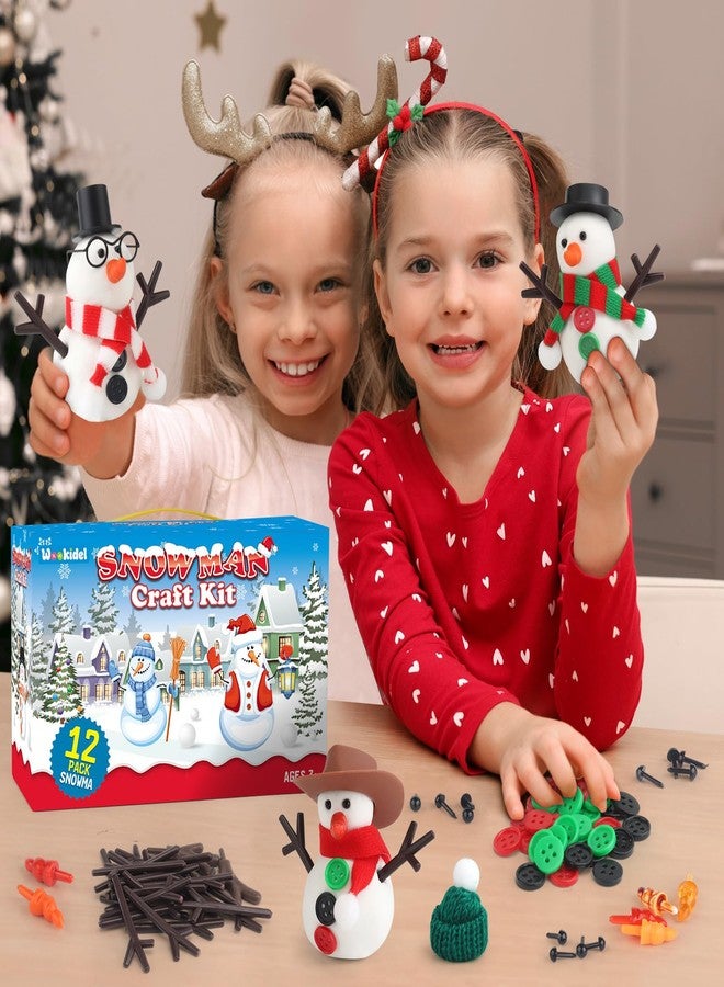 wookidel 12Pack Build a Snowman Kit Snowman Crafts for Kids, Molding Clay Snowman Building Kit, Christmas Stocking Stuffers for Kids and Adults, Christmas Ornament Gift - Image 2