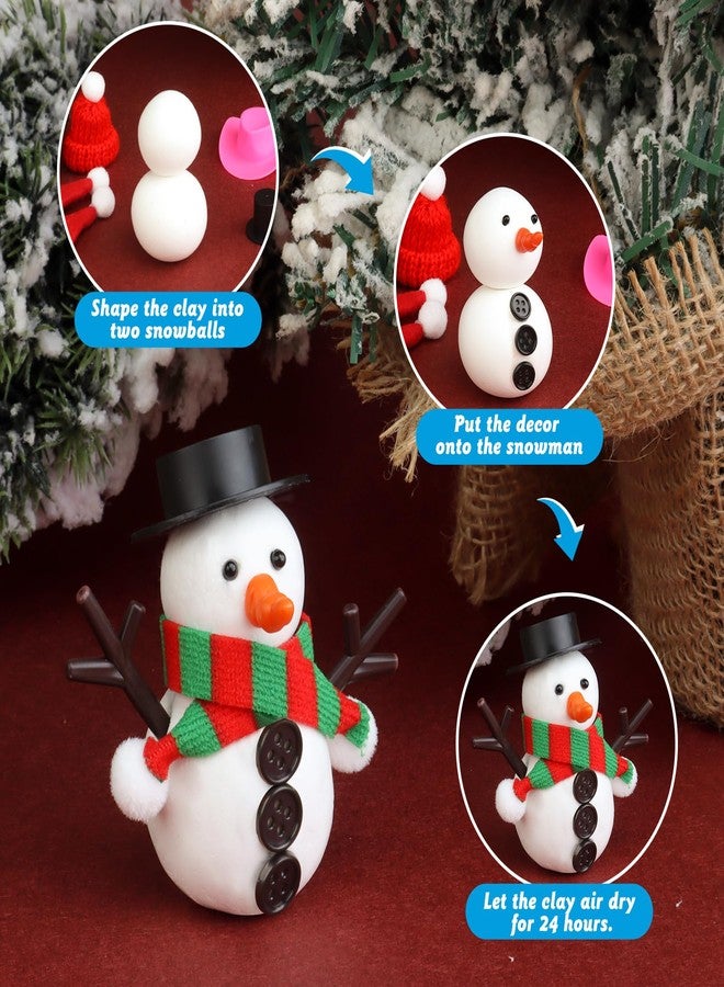 wookidel 12Pack Build a Snowman Kit Snowman Crafts for Kids, Molding Clay Snowman Building Kit, Christmas Stocking Stuffers for Kids and Adults, Christmas Ornament Gift - Image 4