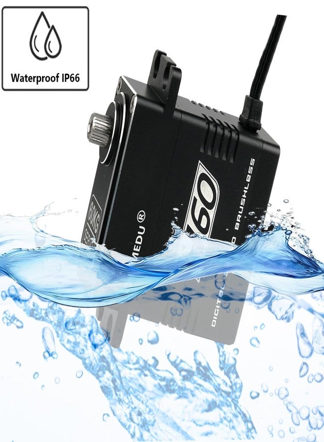 Stemedu 180° RC Servo 60KG High Torque Steering 0.12sec/60° at 7.4V High-Speed, Brushless Digital Motor, Stainless Steel Gear, Waterproof, for DIY RC Models, Robotic Toys - Image 5