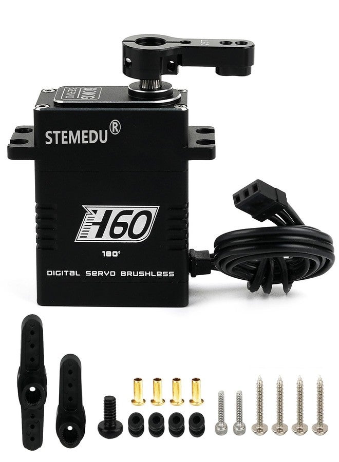 Stemedu 180° RC Servo 60KG High Torque Steering 0.12sec/60° at 7.4V High-Speed, Brushless Digital Motor, Stainless Steel Gear, Waterproof, for DIY RC Models, Robotic Toys - Image 1