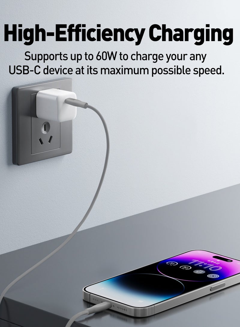 جودا كابل سليب سي - 60W سيليكون 1 متر - رمادي ، متين وأنيق، مثالي للاستخدام اليومي، يُستخدم لشحن الهواتف الذكية، اللابتوبات، والأجهزة اللوحية بسرعة عالية ⚡. مع تصميم عملي وأنيق، يمكن لهذا الكابل أن يتحمل ما يصل إلى 30,000 طية دون تلف 🔄. - Image 3