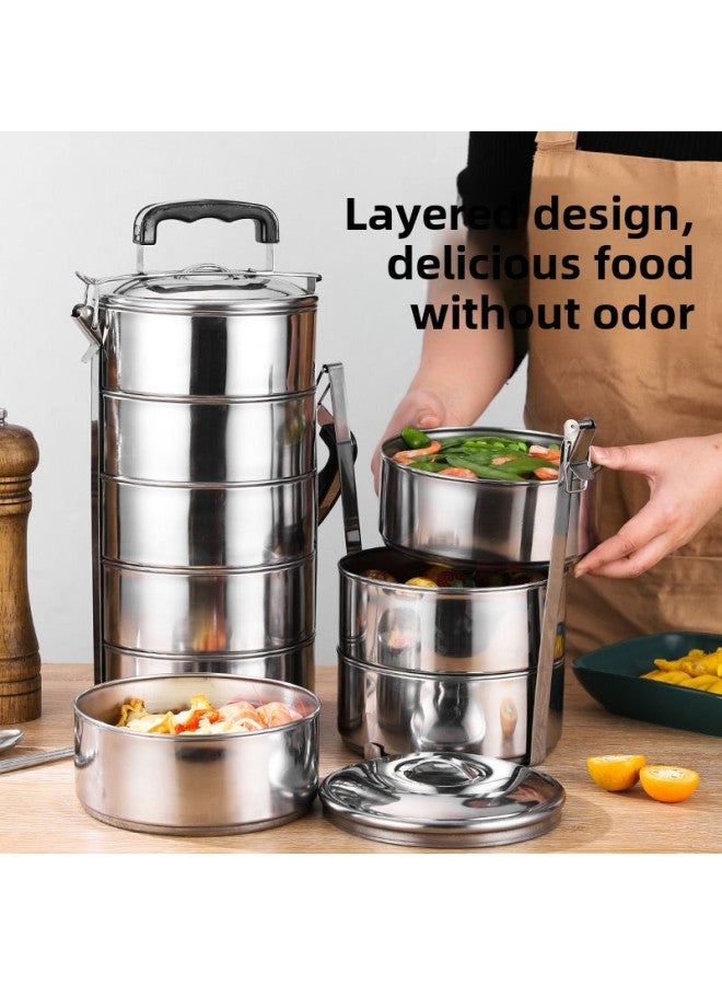 Multi-layer Stainless Steel Food Grid Multi-layer Basket Lunch Box Portable Lunch Box Source Manufacturer Southeast Asia-Specifications:14m3 Layer Food Grid (Bakelite Handle)  - Image 3