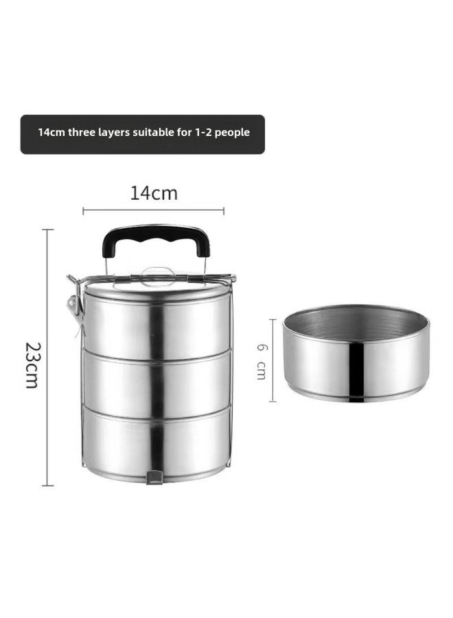 Multi-layer Stainless Steel Food Grid Multi-layer Basket Lunch Box Portable Lunch Box Source Manufacturer Southeast Asia-Specifications:14m3 Layer Food Grid (Bakelite Handle)  - Image 1