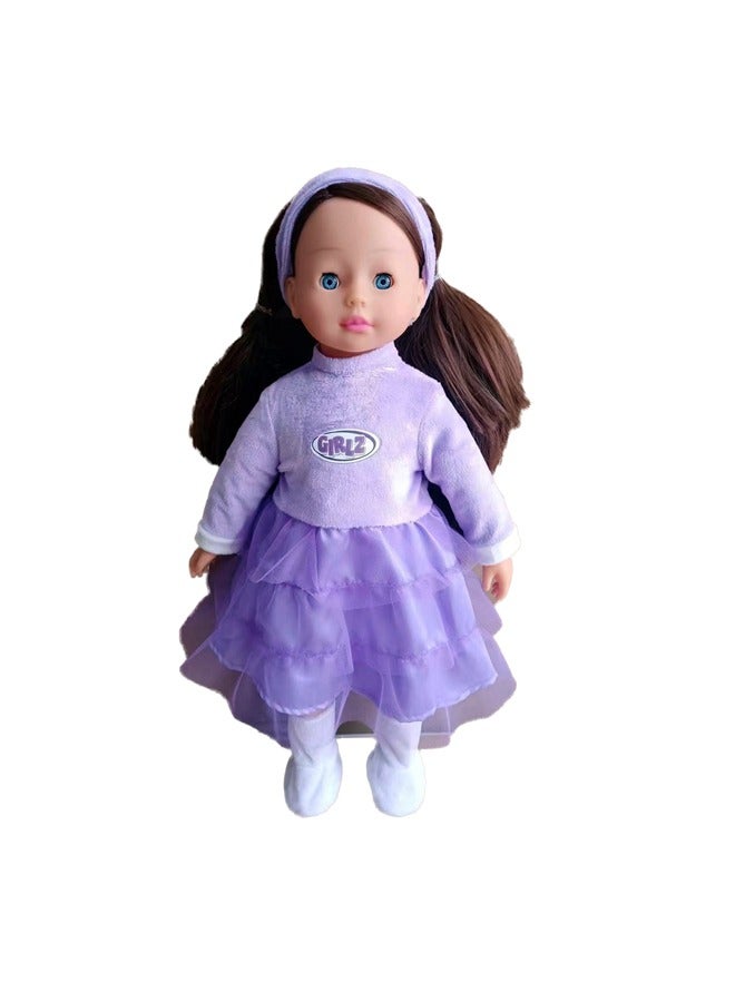 Dimian Girlz Fashion Doll 46 cm Purple Dress & Black Hair