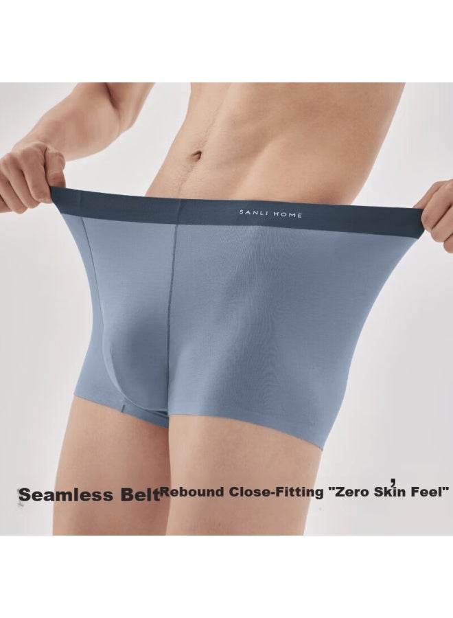 Sanli 7a Antibacterial Men's Modal Antibacterial Boxer Briefs 3-pack Cloud Gray + Black + Washed Stone Blue - Image 4