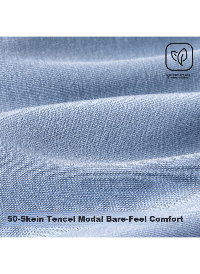 Sanli 7a Antibacterial Men's Modal Antibacterial Boxer Briefs 3-pack Cloud Gray + Black + Washed Stone Blue - Image 3