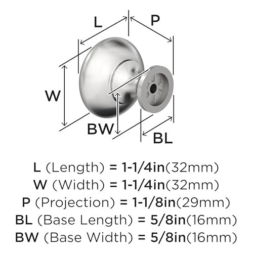 Amerock | Cabinet Knob | Polished Chrome | 1-1/4 inch (32 mm) Diameter | Edona | Drawer Knob | Cabinet Hardware (Pack of 1) - Image 5