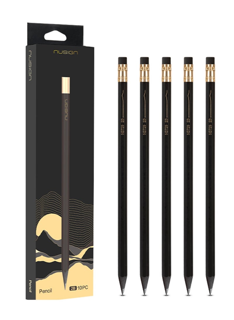 NUSIGN 10-Piece 2B Graphite Pencils - Image 1
