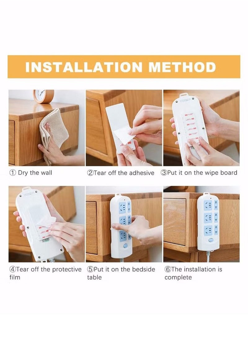 Generic - 4pcs Self Adhesive Socket Organizer, Holder,Self Adhesive Power Strip Holder,Simplest Mount For Board,Remote Control Stored In The Kitchen,Home And Office - Image 1
