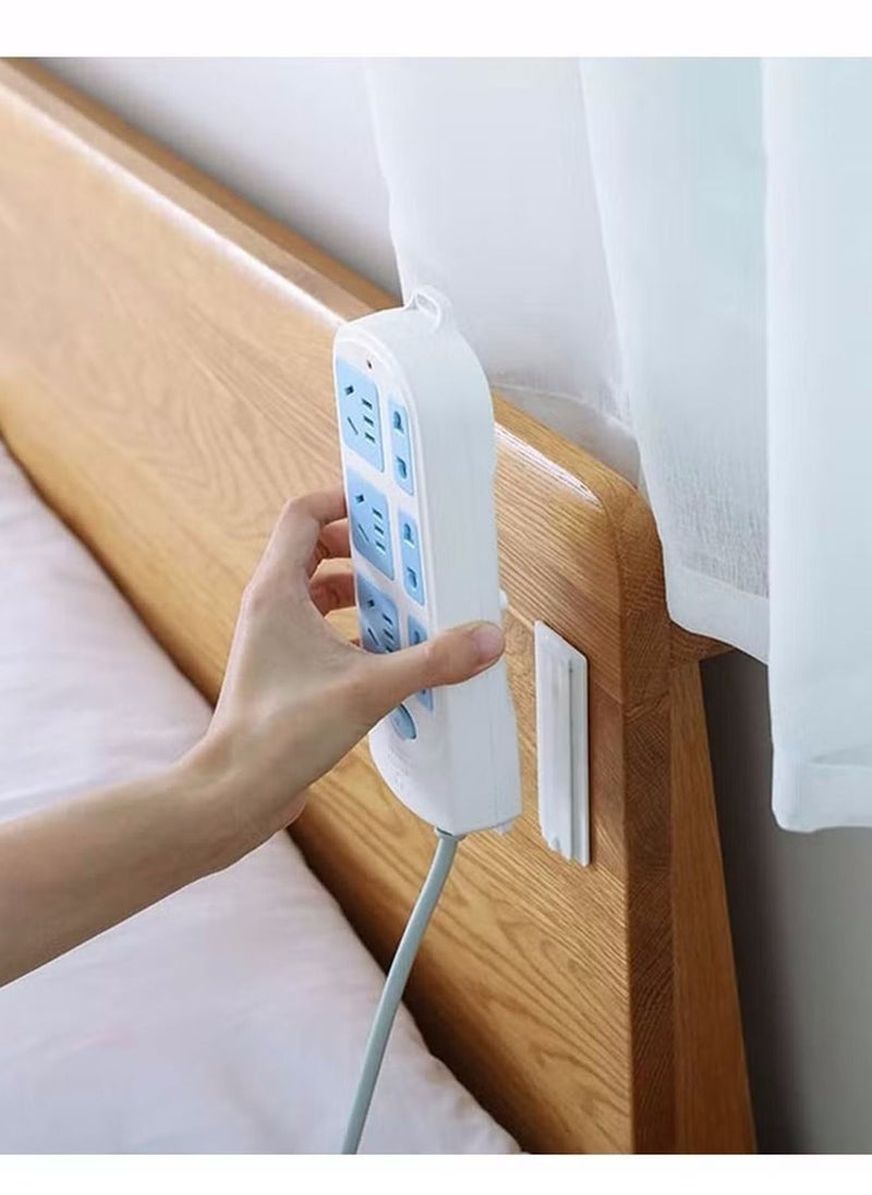Generic - 4pcs Self Adhesive Socket Organizer, Holder,Self Adhesive Power Strip Holder,Simplest Mount For Board,Remote Control Stored In The Kitchen,Home And Office - Image 1