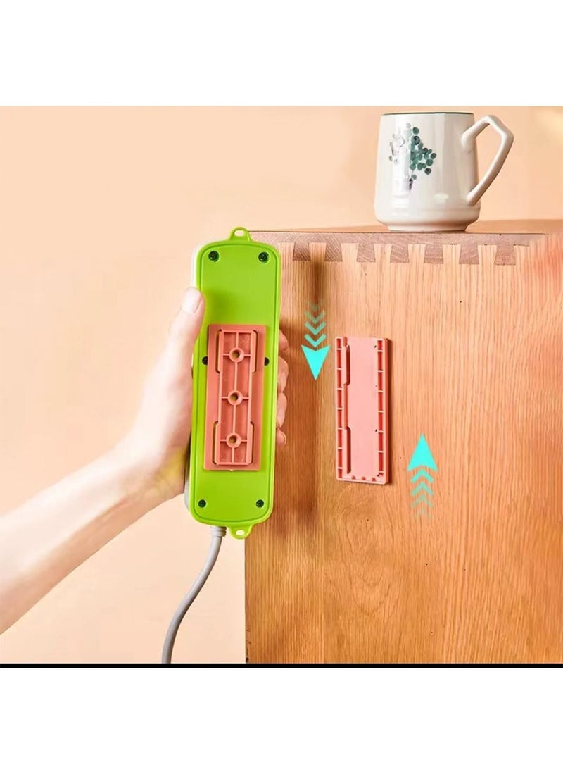 Generic - 4pcs Self Adhesive Socket Organizer, Holder,Self Adhesive Power Strip Holder,Simplest Mount For Board,Remote Control Stored In The Kitchen,Home And Office - Image 1