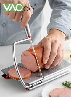 VAOdo Stainless Steel Cheese Slicer Cheese Cutters Accurate Size Scale Wire Cheese Slicer for Block Cheese, Vegetables, Butter, Sausages, Bread  - Image 1