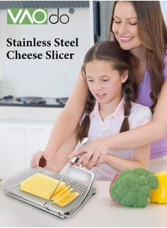 VAOdo Stainless Steel Cheese Slicer Cheese Cutters Accurate Size Scale Wire Cheese Slicer for Block Cheese, Vegetables, Butter, Sausages, Bread  - Image 2