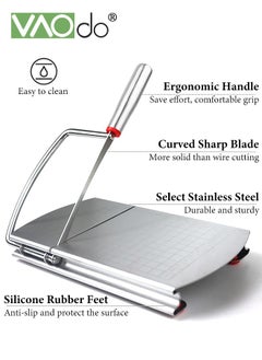 VAOdo Stainless Steel Cheese Slicer Cheese Cutters Accurate Size Scale Wire Cheese Slicer for Block Cheese, Vegetables, Butter, Sausages, Bread  - Image 4
