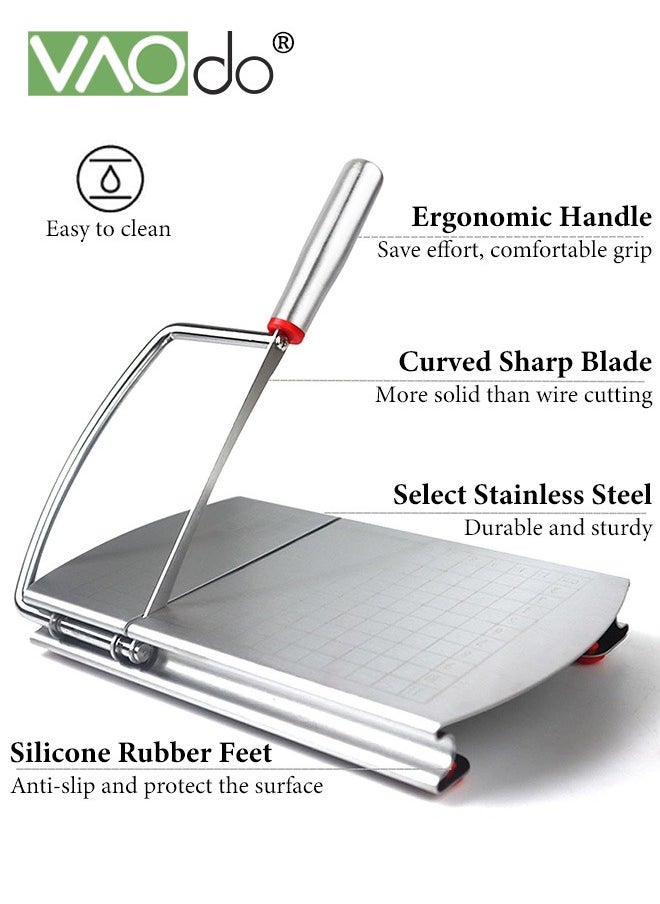 VAOdo Stainless Steel Cheese Slicer Cheese Cutters Accurate Size Scale Wire Cheese Slicer for Block Cheese, Vegetables, Butter, Sausages, Bread  - Image 4