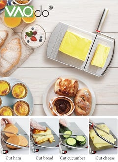 VAOdo Stainless Steel Cheese Slicer Cheese Cutters Accurate Size Scale Wire Cheese Slicer for Block Cheese, Vegetables, Butter, Sausages, Bread  - Image 3