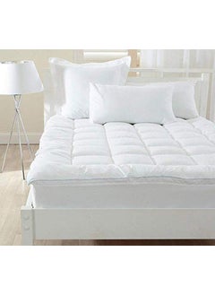 RRC RRC Cotton Super Soft 700 GSM Hollow Fiber Filled Mattress PaddingTopper for Comfortable Sleep 4 Corner Elastic Band King Size 72X78Inches 6X65Feet Mattress Topper White  - Image 2