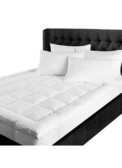 RRC RRC Cotton Super Soft 700 GSM Hollow Fiber Filled Mattress PaddingTopper for Comfortable Sleep 4 Corner Elastic Band King Size 72X78Inches 6X65Feet Mattress Topper White  - Image 3