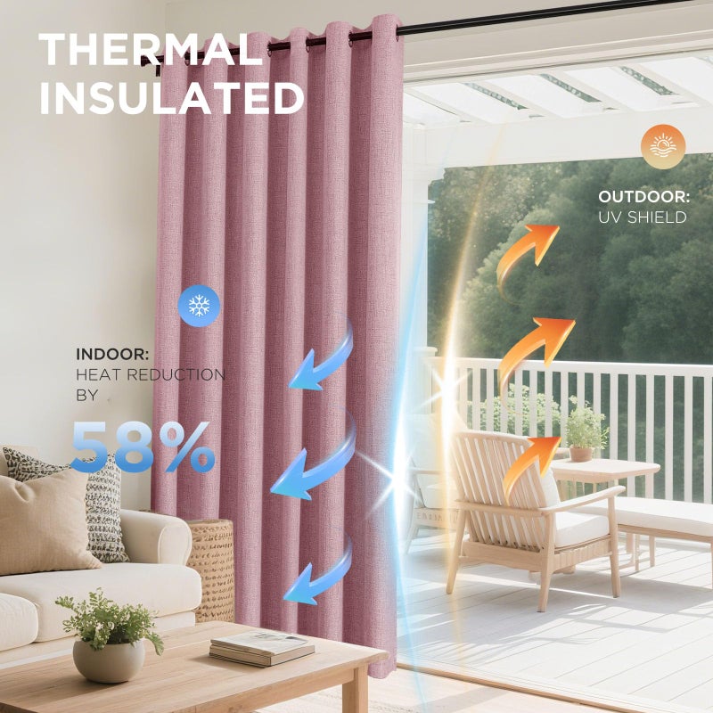Joydeco Light Pink Blackout Curtains 90 Inches Long  Curtains 90 Inch Length 1 Panel for Bedroom  Thermal Insulated Linen Black Out Curtains with Grommets(100x90  Light Pink) - Image 4
