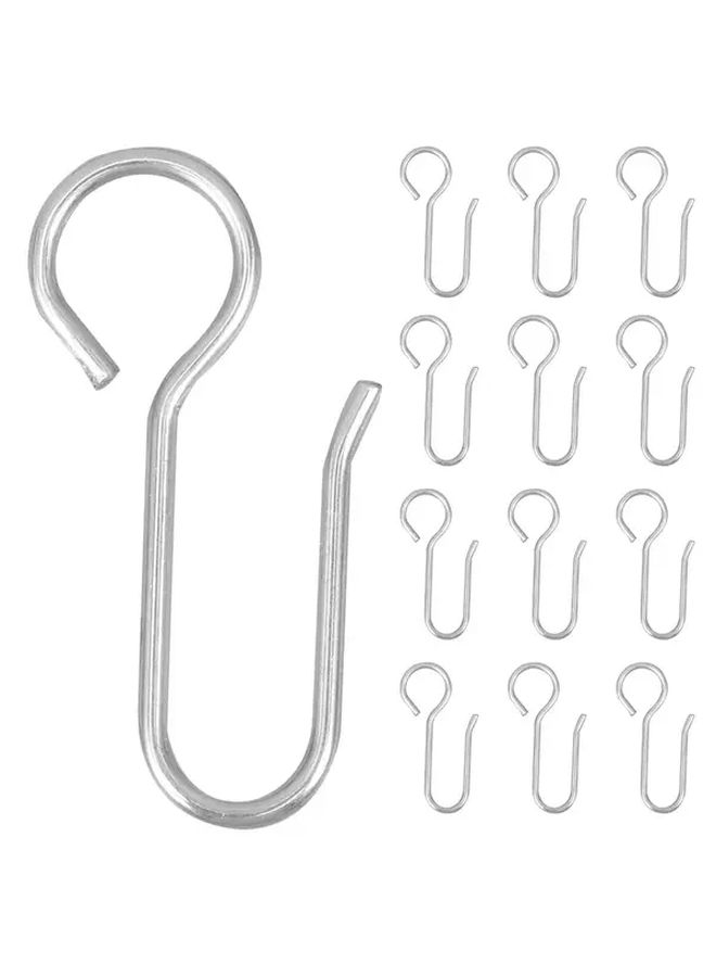 50 Silver Shower Curtain Rail Hooks Heavy Duty Cast Iron Ceiling Hangers Curved Design - Image 5