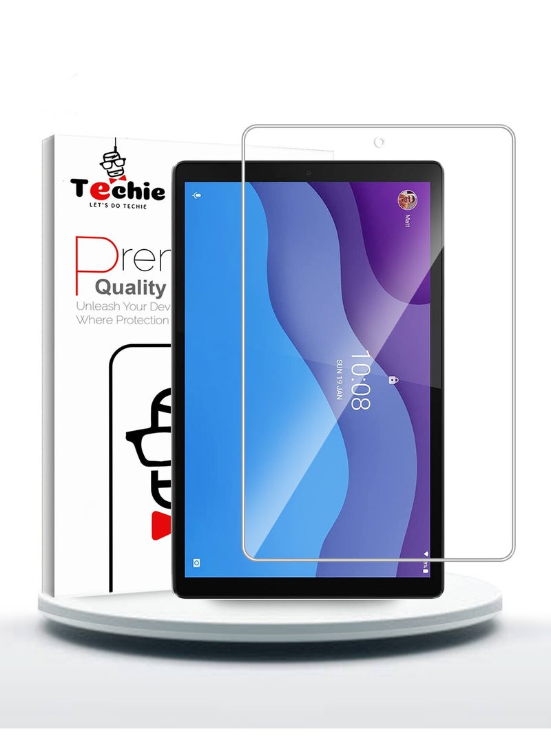 Techie HD Tempered Glass Screen Protector for Lenovo Tab M10 10.1 Inch 2020 HD 2nd  Gen (TB-X306X)- Anti Reflection Anti Bubbles 9H Hardness 0.33 mm Rounded Edges Easy Installation - Image 1
