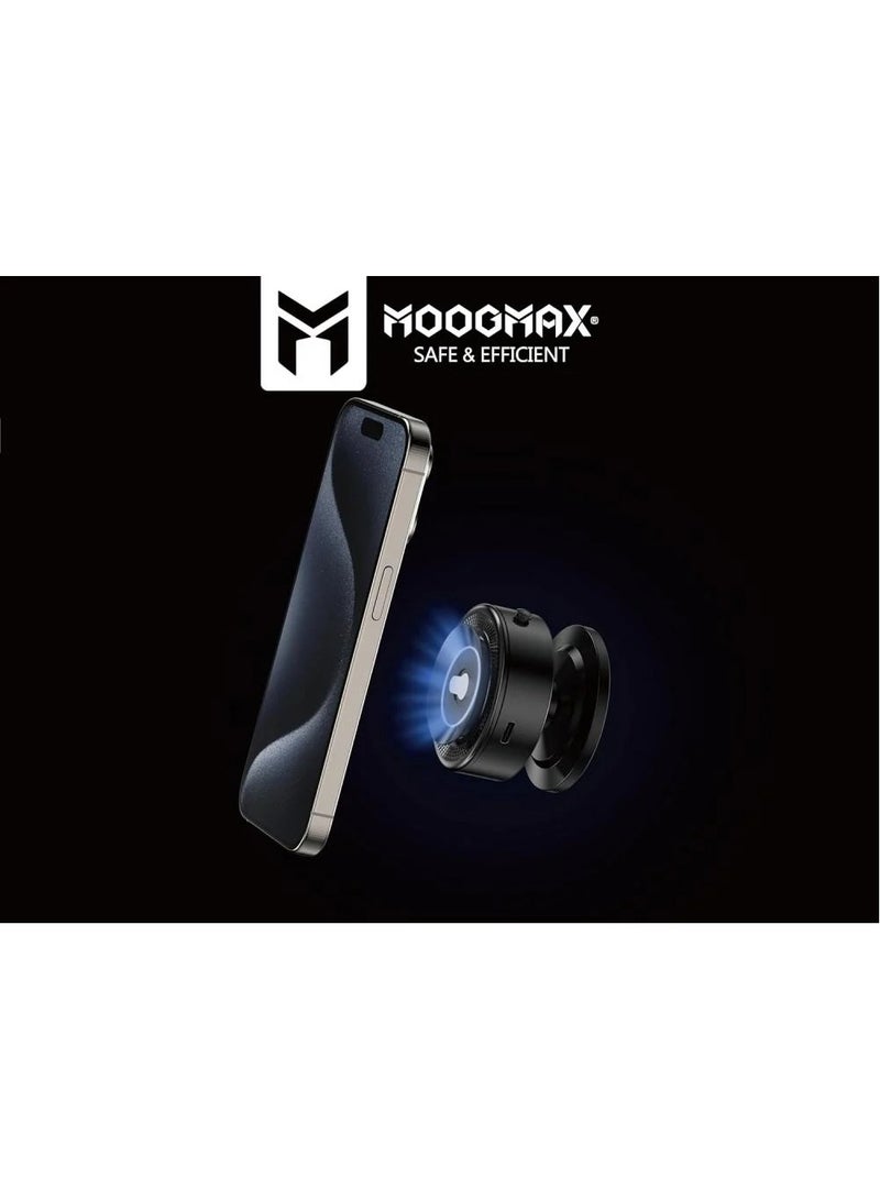 MOOG MAX MagSafe Magnetic Car Phone Holder works with Suction, 360 degree rotatable head magnet, Magnet Mount Anywhere, Magnetic Holder works with Charging Up to a week. Black - Image 3