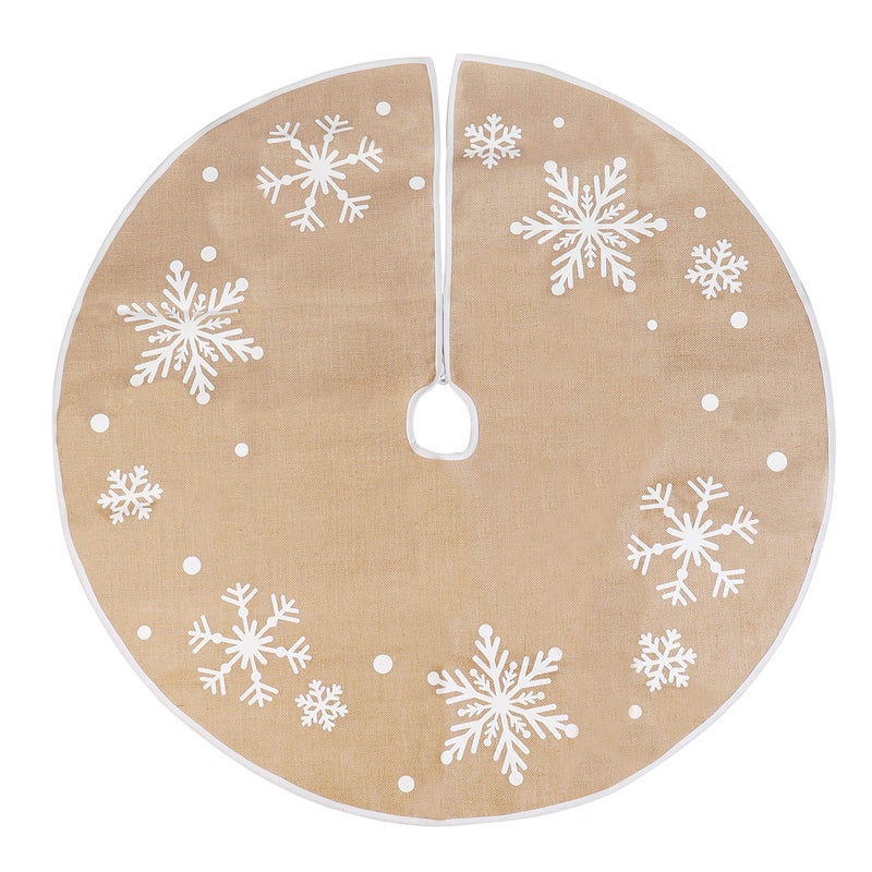 Joiedomi Joiedomi Christmas 48 Tree Skirt with Snowflakes Rustic Decoration for Xmas Decor Festive Holiday Indoor Outdoor 