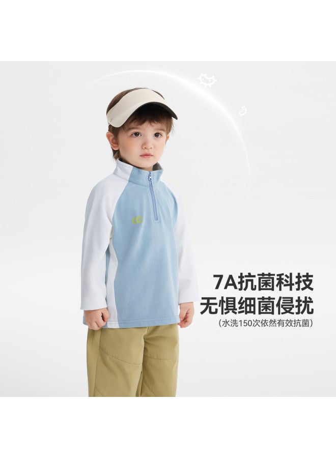 Golf Series Quick-dry Antibacterial] Boys' T-shirt Long Sleeve Spring/autumn Style Half-open Placket Baby Sportswear Girls - Image 3