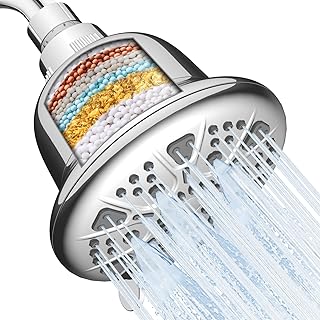 MakeFit Filtered Shower Head - High Pressure Shower Head with filter for Hard Water - Rain Shower Head Water Softener - - Image 1