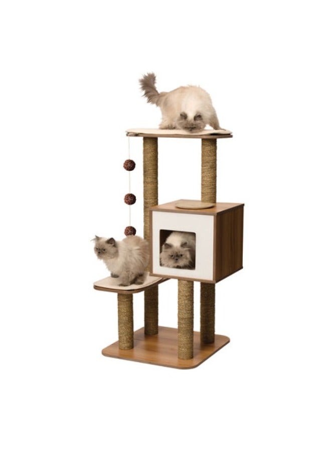 Premium Cat Furniture V High Base Walnut