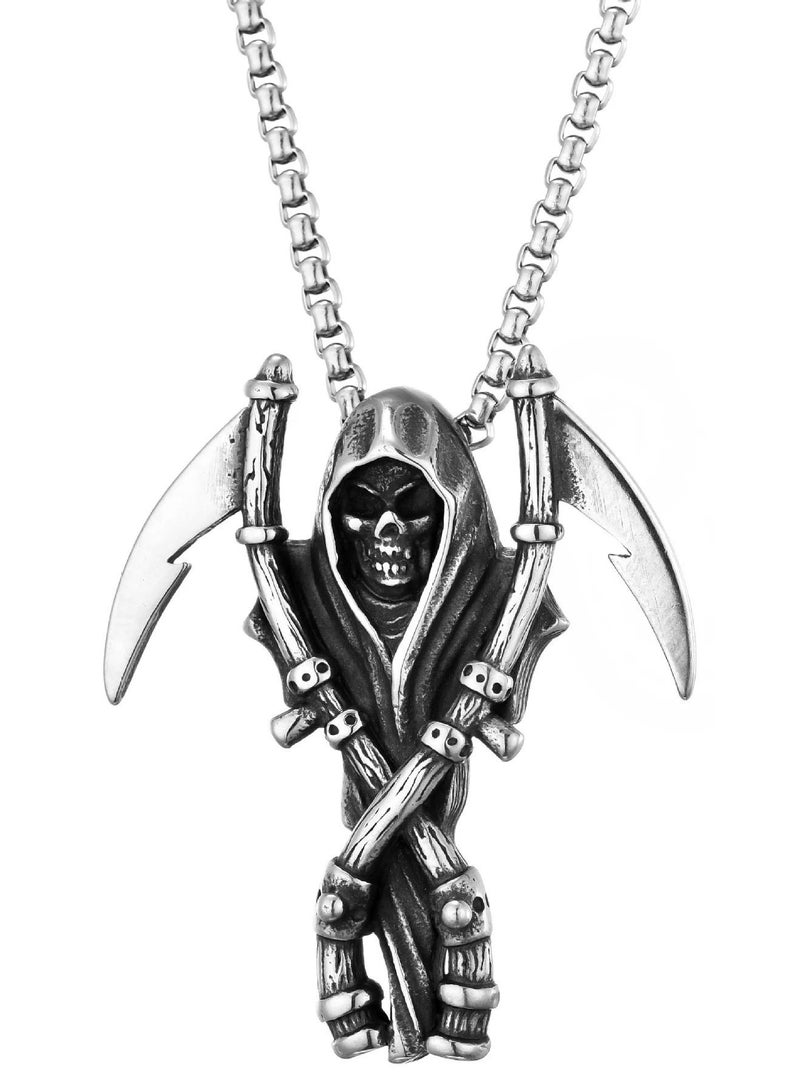 The Black Pearl Accessories Stainless Steel Silver Pendant Necklace For Him - Image 1