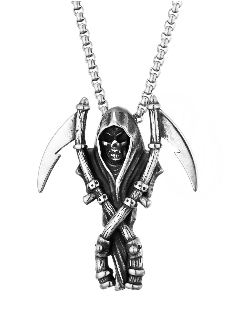 The Black Pearl Accessories Stainless Steel Silver Pendant Necklace For Him  - Image 1