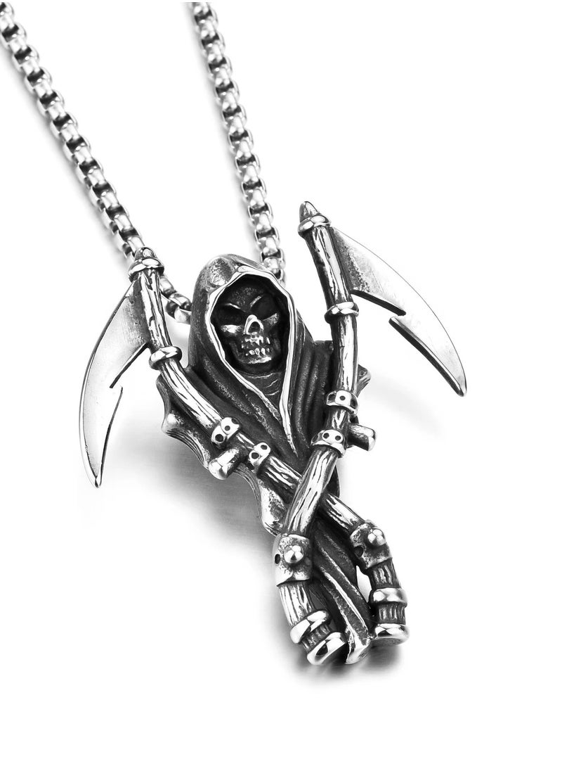 The Black Pearl Accessories Stainless Steel Silver Pendant Necklace For Him  - Image 3
