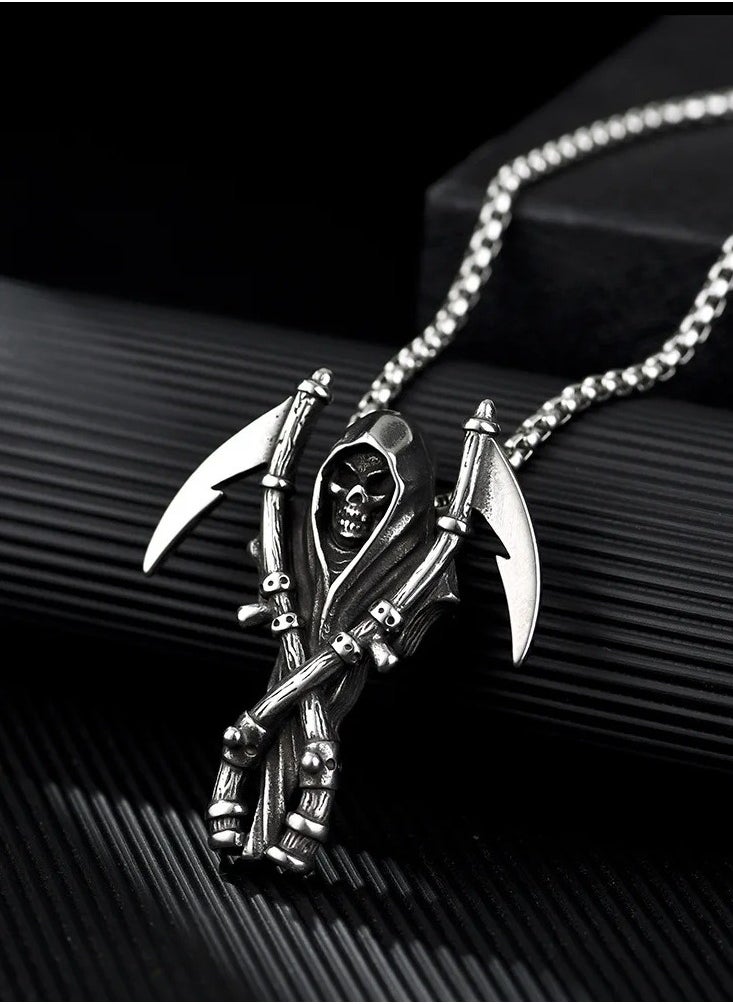 The Black Pearl Accessories Stainless Steel Silver Pendant Necklace For Him  - Image 2
