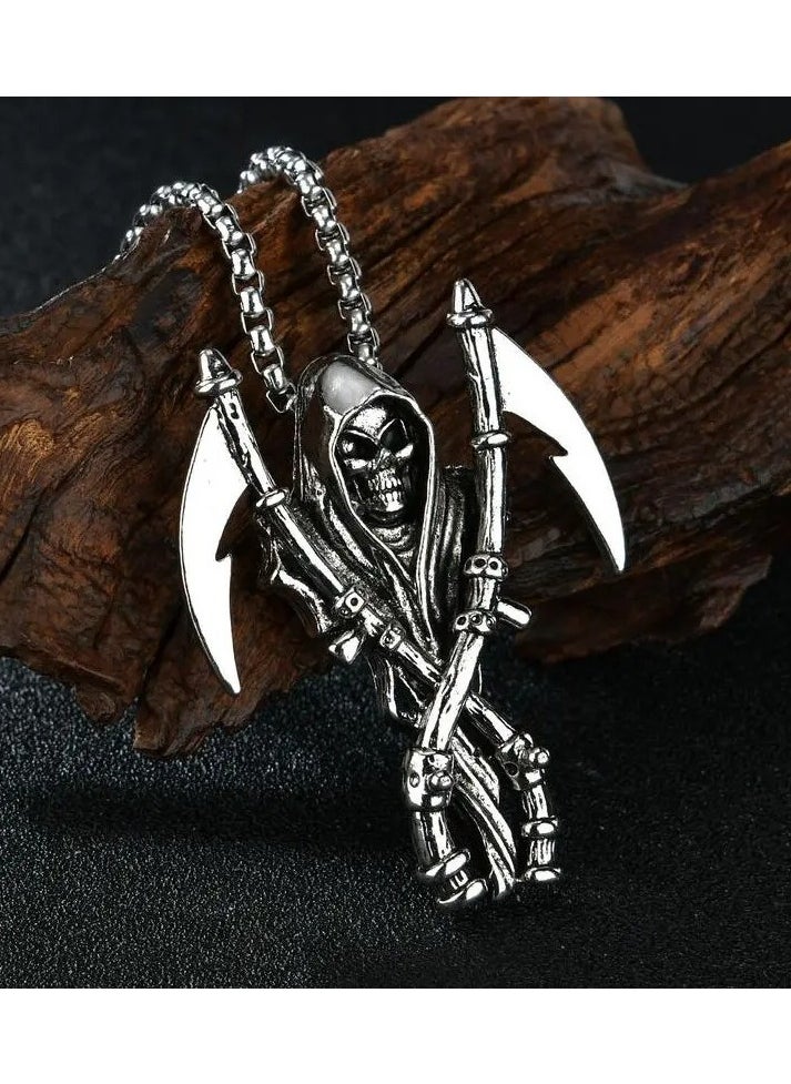The Black Pearl Accessories Stainless Steel Silver Pendant Necklace For Him  - Image 5