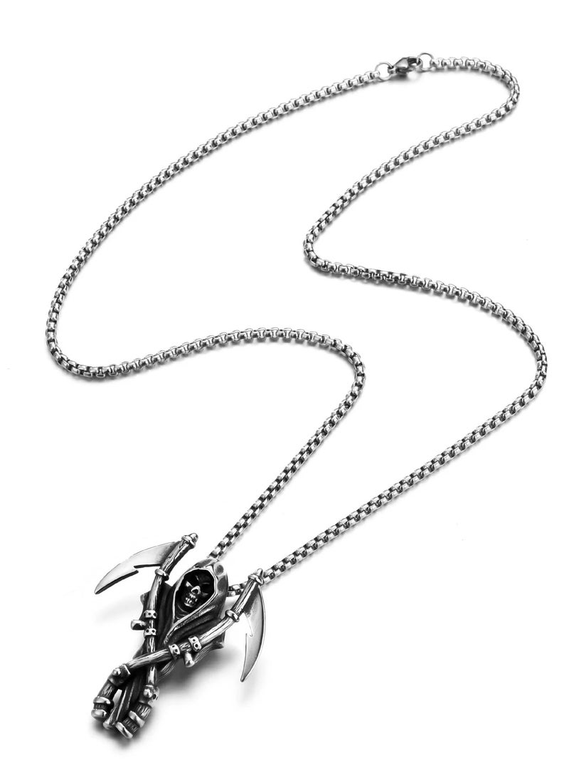 The Black Pearl Accessories Stainless Steel Silver Pendant Necklace For Him  - Image 4