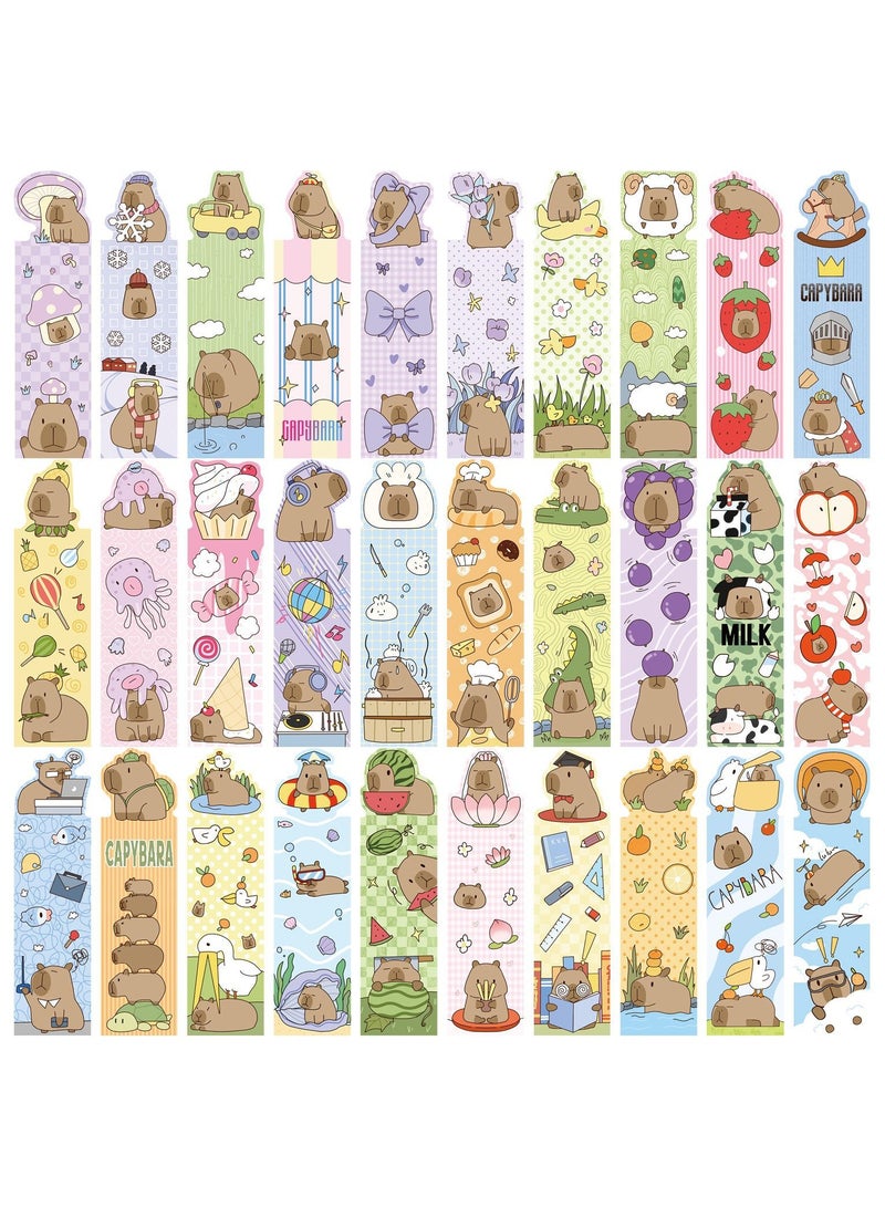 30 قطعة من علامات الكتب للأطفال على شكل كابيبارا لطيف، علامات كتب حيوانات مضحكة، هدايا حفلات بطابع كابيبارا، هدايا حفلات للطلاب والمراهقين وعشاق الكتب، هدايا الفصل الدراسي - Image 1