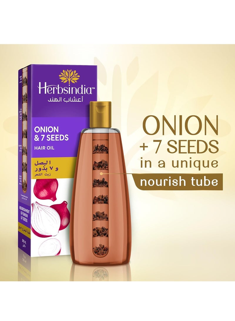 Herbsindia Onion & 7 Seeds Hair Oil With Nourish Tube 180ml - Image 2
