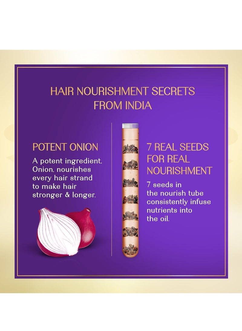 Herbsindia Onion & 7 Seeds Hair Oil With Nourish Tube 180ml - Image 3