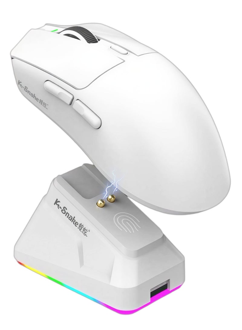 K-Snake X11 Wireless Mouse,Bluetooth/2.4G/Wired Tri-Mode Mouse ,PAW3311 RGB Magnetic Charging Dock Gaming Mouse - Image 1