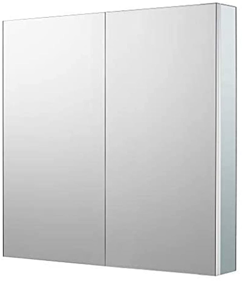 Sunrosa Sunrosa Aluminum Bathroom Medicine Cabinet with Mirror 36275 Wallmountable and Recessedin 2 Doors Cabinet Organizer 