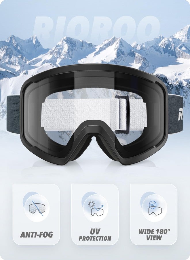 RIOROO Ski/Snowboard Goggles for Men Women, OTG Snow Goggles Anti Fog 100% UV Protection Snowboarding Goggles - Image 2