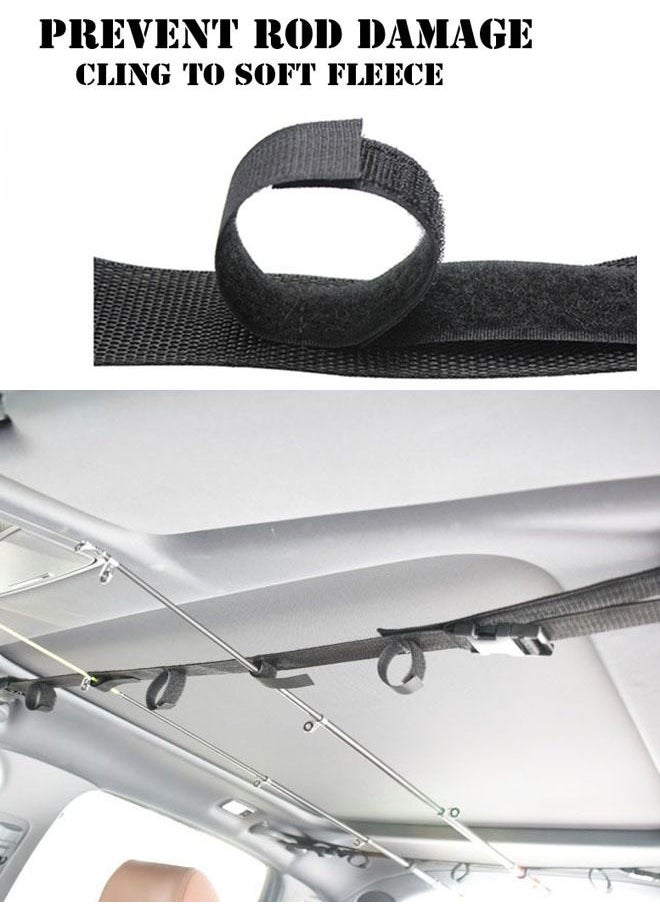 ZCM-HAPPY - Vehicle Fishing Pole Holder, 2 Strap Adjustable Fishing portable storage rack rod holder - Image 1