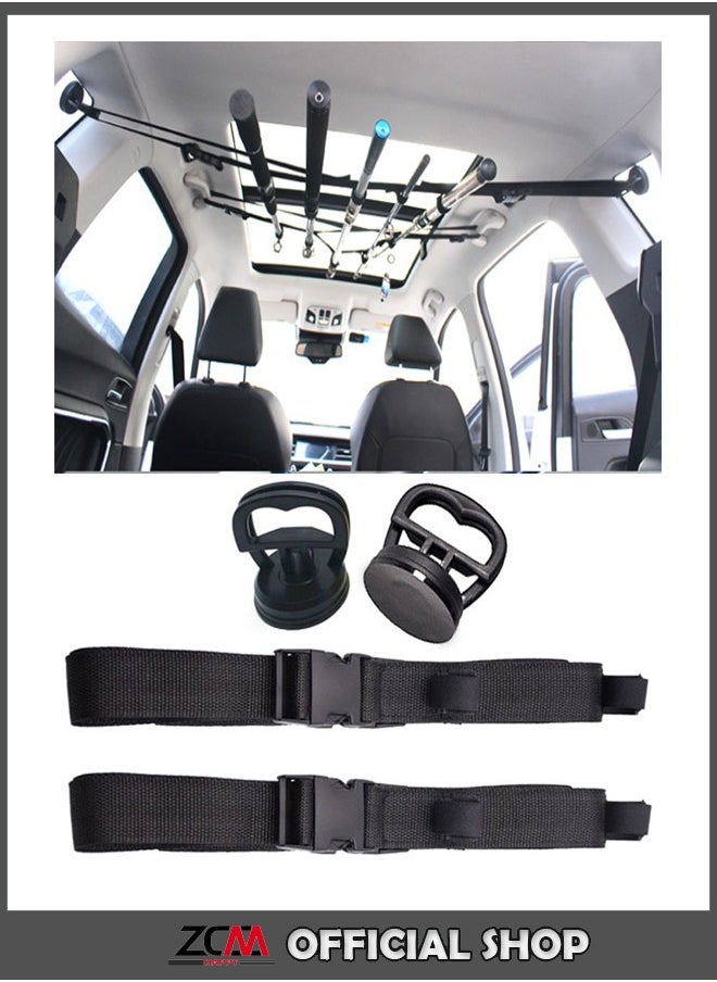 ZCM-HAPPY - Vehicle Fishing Pole Holder, 2 Strap Adjustable Fishing portable storage rack rod holder - Image 1
