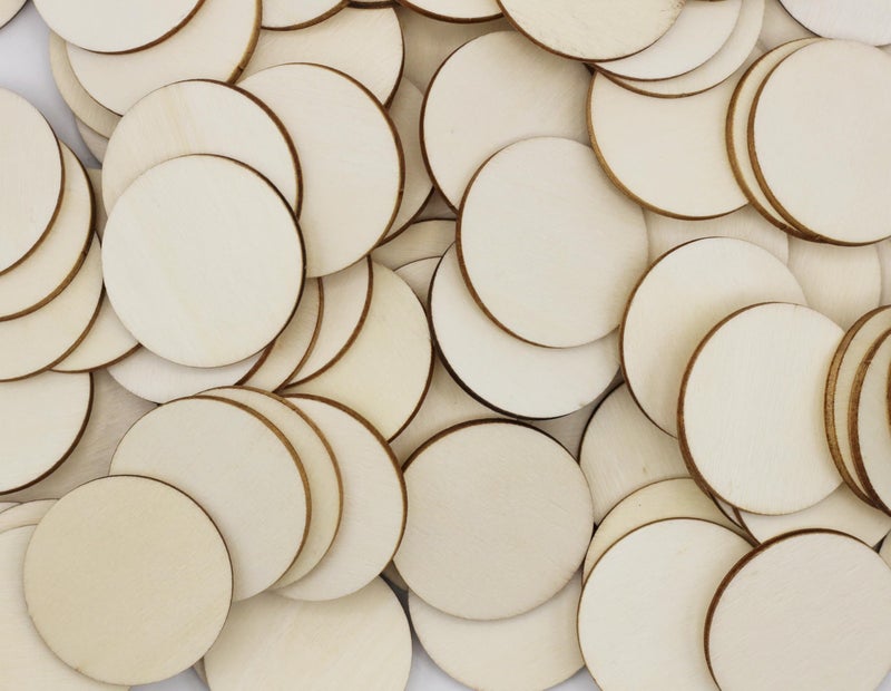Creative Hobbies Creative Hobbies Round Unfinished 15 Wood Cutout Circles Chips for Arts  Crafts Projects DIY Crafts Ornaments  100 Pieces 