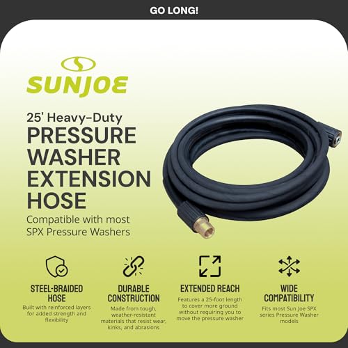 Sun Joe SPX-25HD 25 Ft Heavy-Duty Pressure Washer Extension Hose, M22-15 MM Connectors, Compatible with Sun Joe SPX Series (Except SPX4003), Manufacturer Original - Image 2