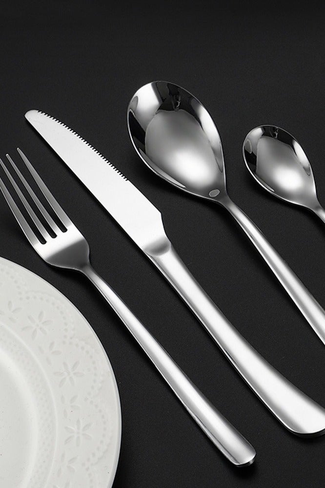 4-Pieces Stainless Steel Cutlery Set with Steak Knives Spoon Forks  Flatware For Home Kitchen Restaurant Hotel Kitchen Utensils Set Silverware Set  - Image 1