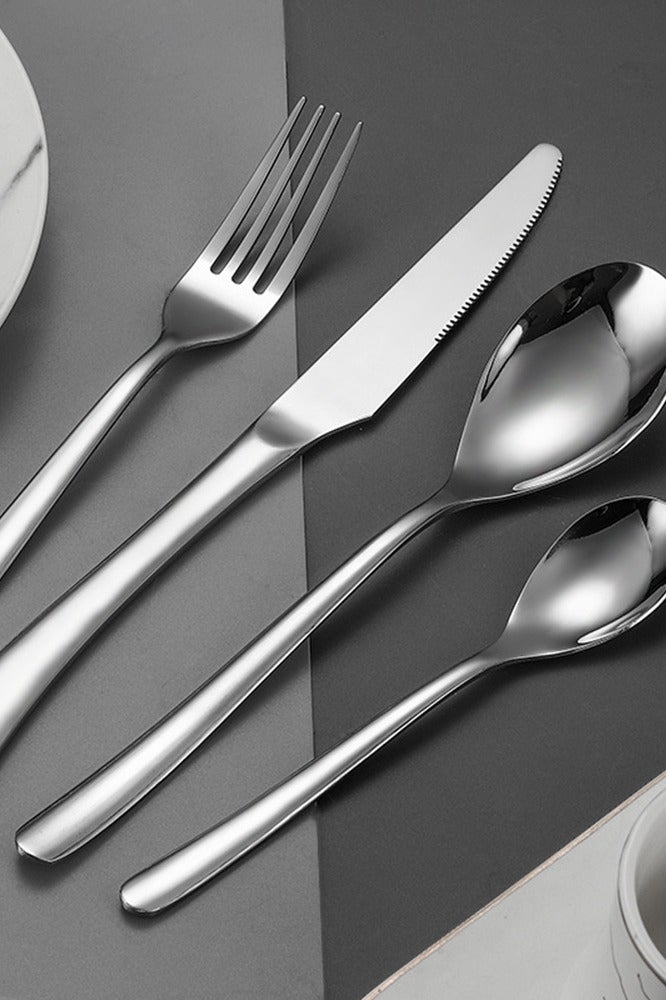 4-Pieces Stainless Steel Cutlery Set with Steak Knives Spoon Forks  Flatware For Home Kitchen Restaurant Hotel Kitchen Utensils Set Silverware Set  - Image 2