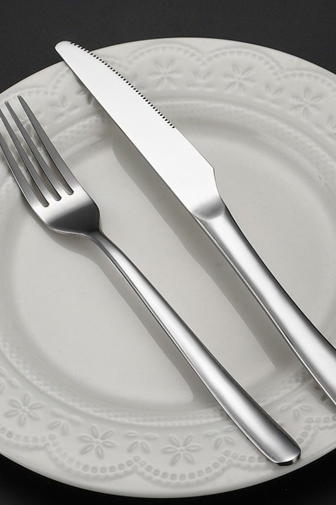 4-Pieces Stainless Steel Cutlery Set with Steak Knives Spoon Forks  Flatware For Home Kitchen Restaurant Hotel Kitchen Utensils Set Silverware Set  - Image 4